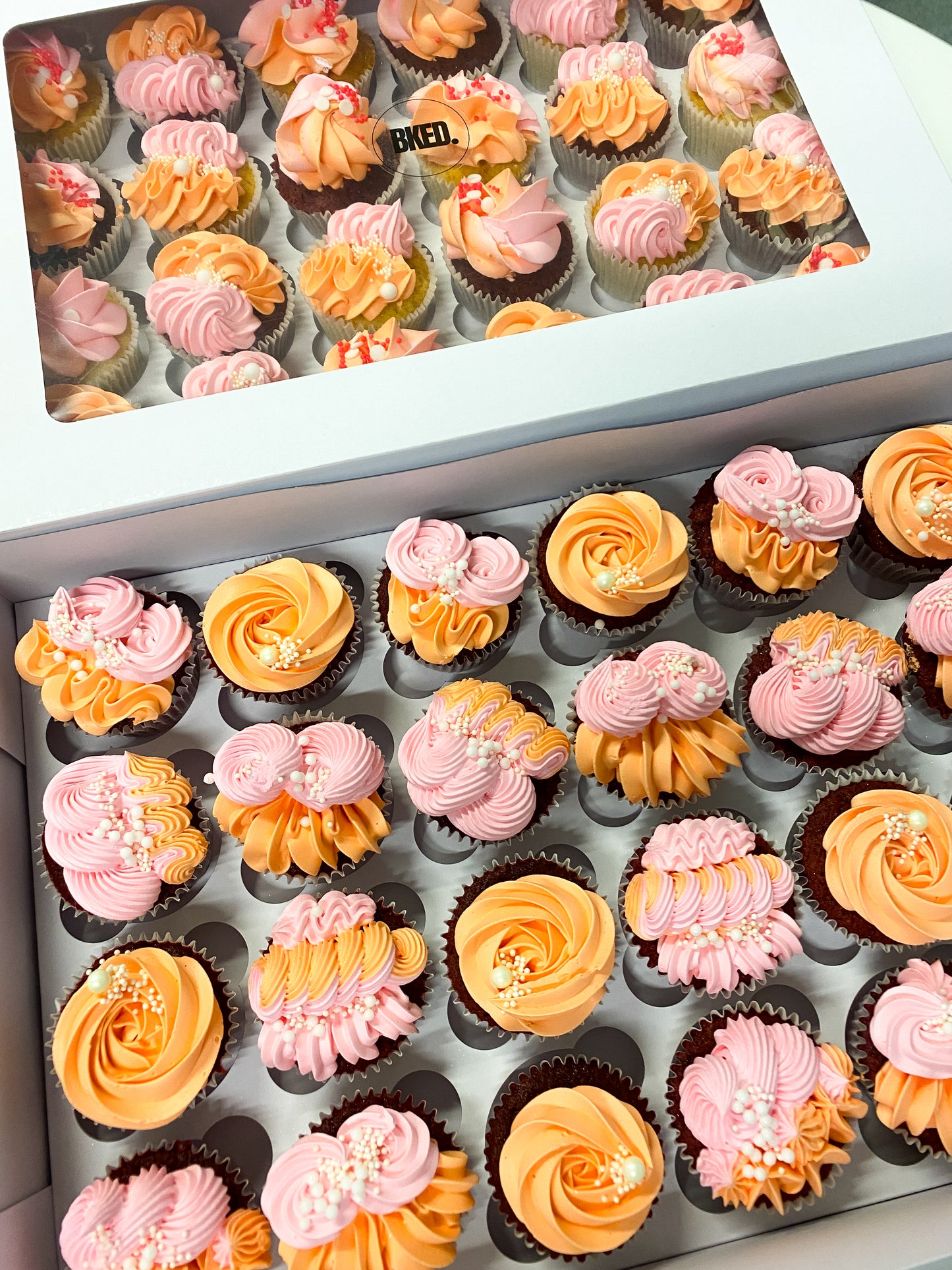 Pink and Orange cupcakes